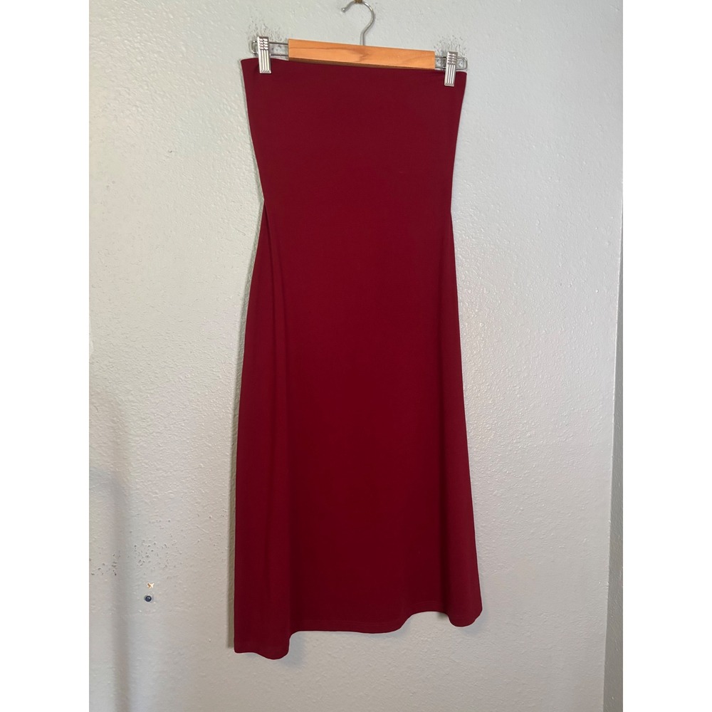 Susana Monaco Strapless Midi Dress Burgundy Wine Red Size Small - Picture 2 of 7